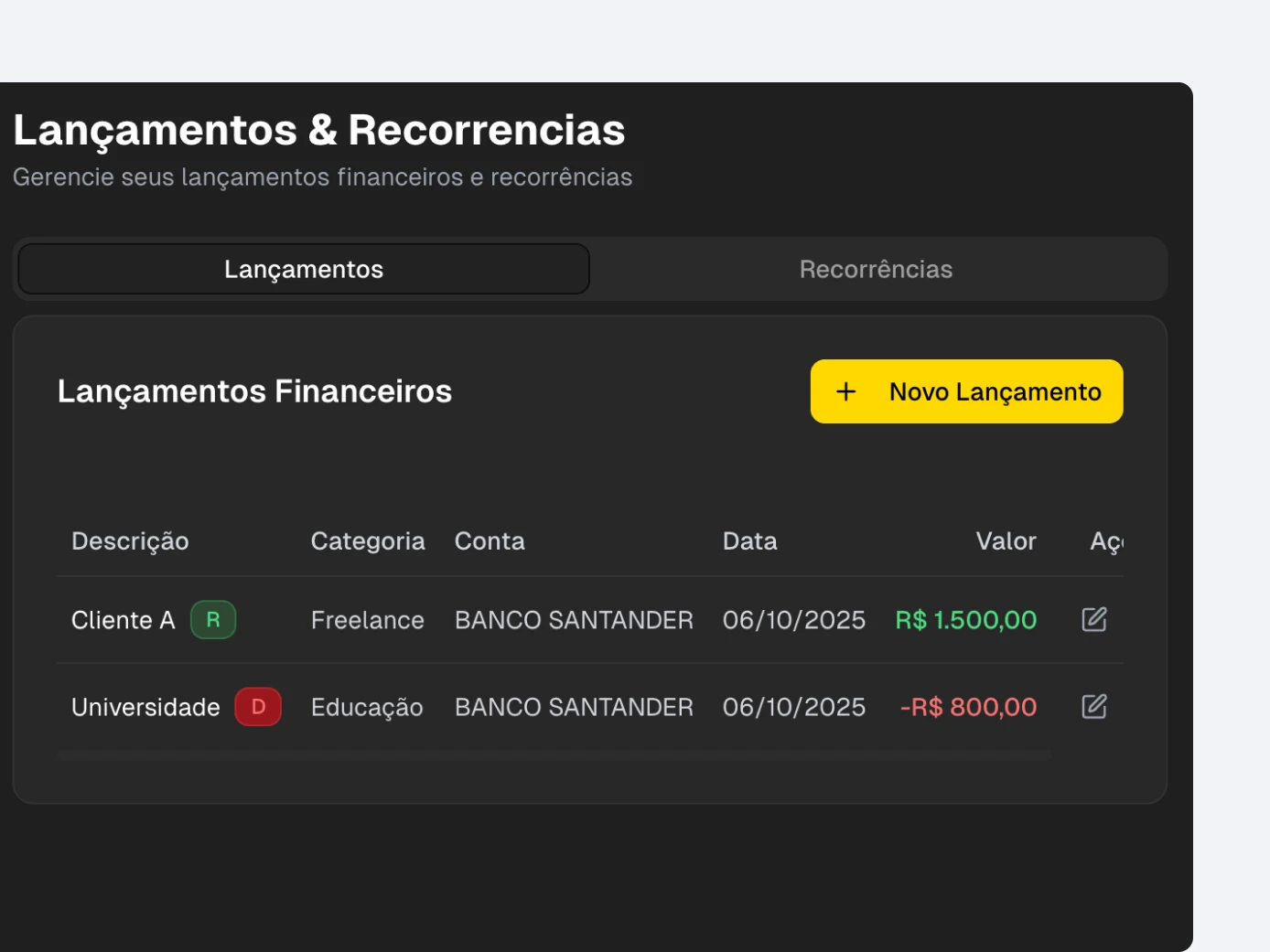 Automação Financeira